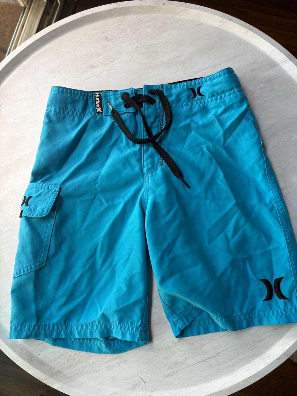 Hurley Boy’s Turquoise Blue Boardshorts with Black Accents